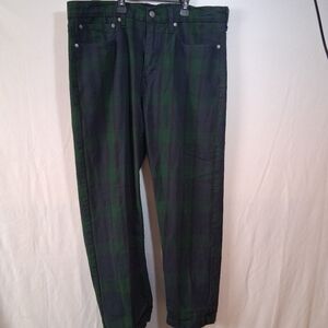 Levi's Dark Green and Black Plaid Pants